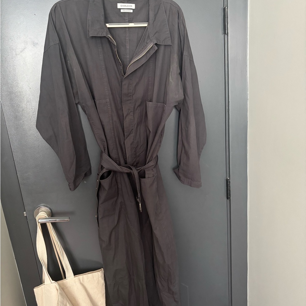 Grey Overlover Utility Jumpsuit Belted